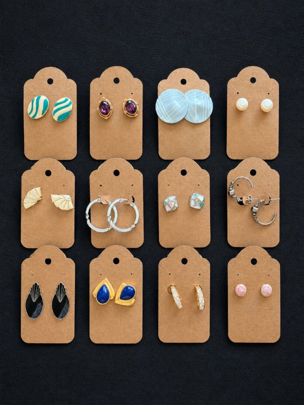 Earrings - Bundle of 12 Pair Costume Jewelry Earrings EUC